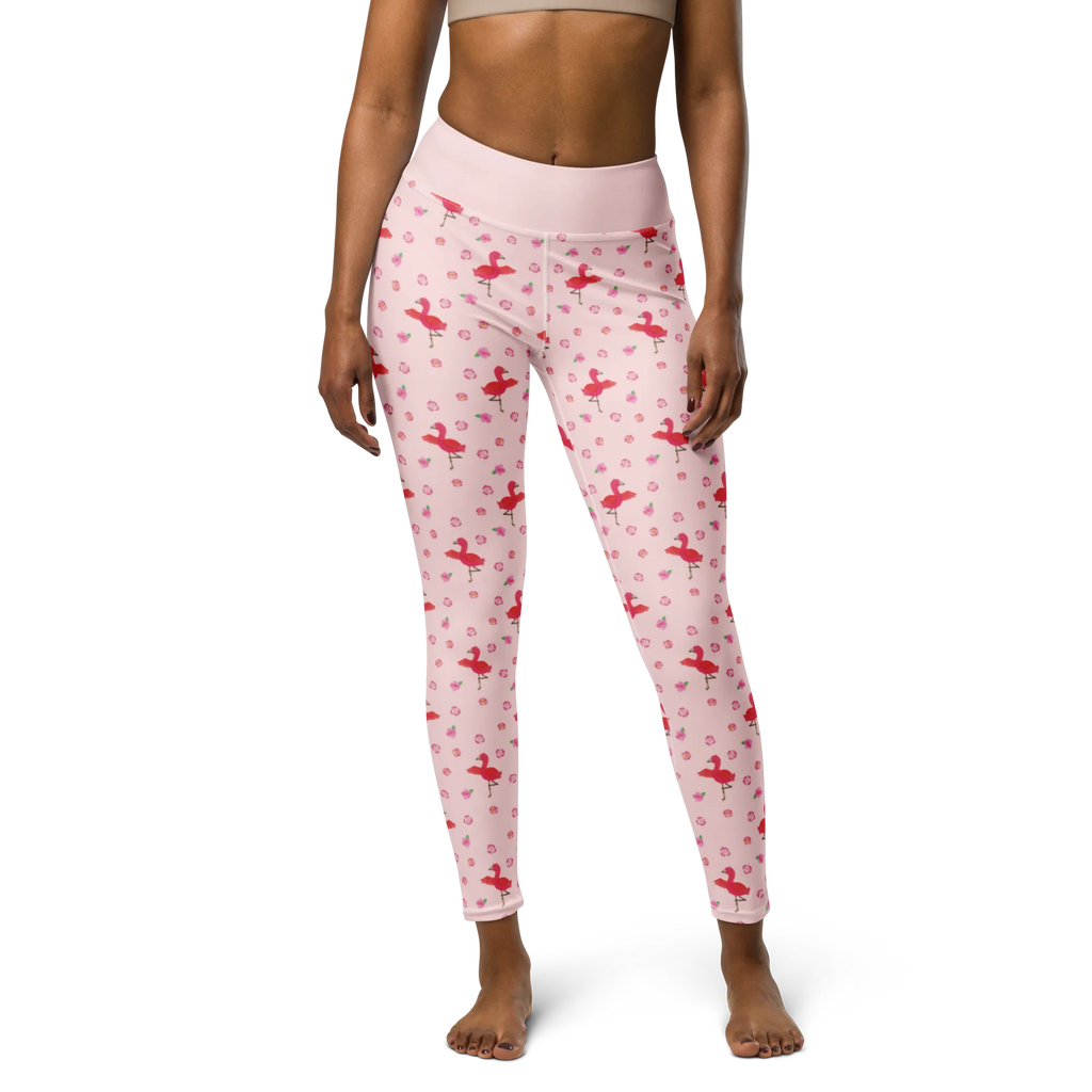 Yogahose Flamingo Yoga Muster Yogapants, Yogaleggings, Yogaleggins, Yogahose Damen, Yogahose, Frauen, Yogahose Mädchen, Yogahose Kinder, Yogahose Herren, Yogahose Männer, Flamingo, Vogel, Yoga, Namaste, Achtsamkeit, Yoga-Übung, Entspannung, Ärger, Aufregen, Tiefenentspannung