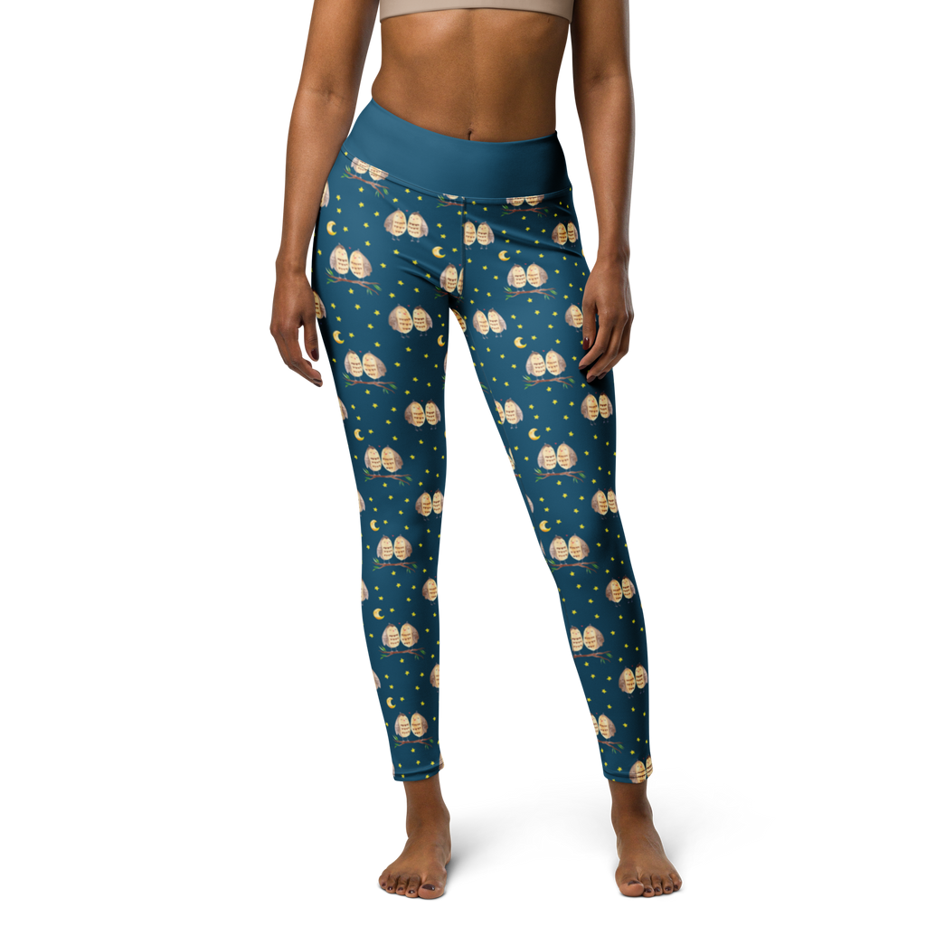 Yogahose Eulen Liebe Muster Yogapants, Yogaleggings, Yogaleggins, Yogahose Damen, Yogahose, Frauen, Yogahose Mädchen, Yogahose Kinder, Yogahose Herren, Yogahose Männer, Eule, Eule Deko, Liebe, Hochzeit Spruch, Owl, All you need is love, Liebe Spruch, Freundin Geschenk, Freund, Wortspiel lustig