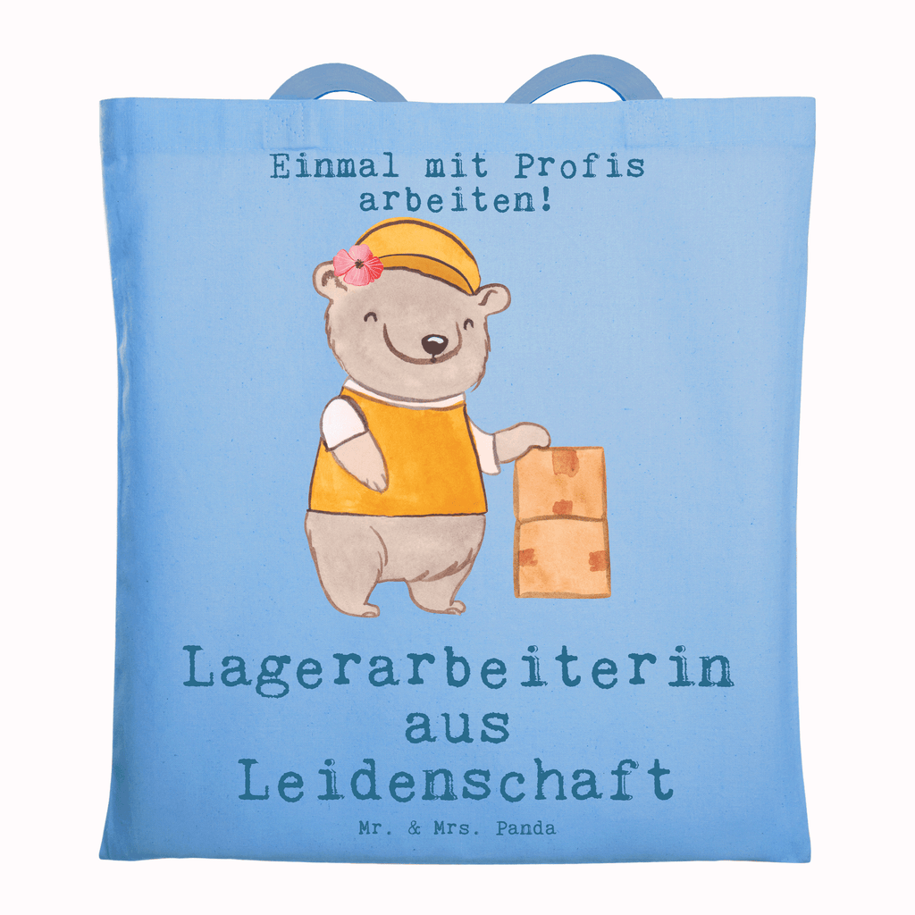 Tragetasche Lagerarbeiterin aus Leidenschaft Beuteltasche, Beutel, Einkaufstasche, Jutebeutel, Stoffbeutel, Tasche, Shopper, Umhängetasche, Strandtasche, Schultertasche, Stofftasche, Tragetasche, Badetasche, Jutetasche, Einkaufstüte, Laptoptasche, Beruf, Ausbildung, Jubiläum, Abschied, Rente, Kollege, Kollegin, Geschenk, Schenken, Arbeitskollege, Mitarbeiter, Firma, Danke, Dankeschön, Lagerarbeiterin, Fachlageristin, Lageristin, Lagerverwalterin