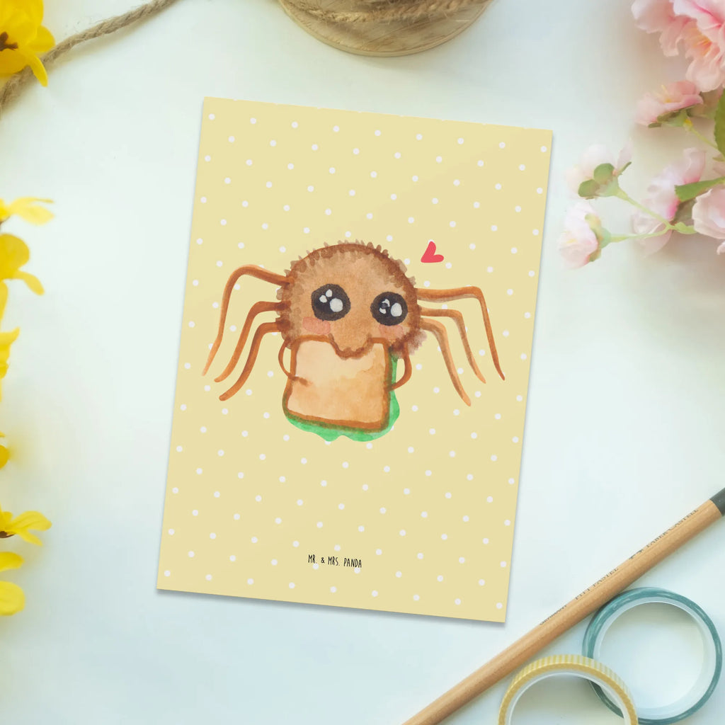 Postkarte Spinne Agathe Sandwich Postkarte, Karte, Geschenkkarte, Grußkarte, Einladung, Ansichtskarte, Geburtstagskarte, Einladungskarte, Dankeskarte, Ansichtskarten, Einladung Geburtstag, Einladungskarten Geburtstag, Spinne Agathe, Spinne, Agathe, Videos, Merchandise, Glück, Mut, Hungrig, Verfressen, Lebensfreude, Alles wird gut, Hunger