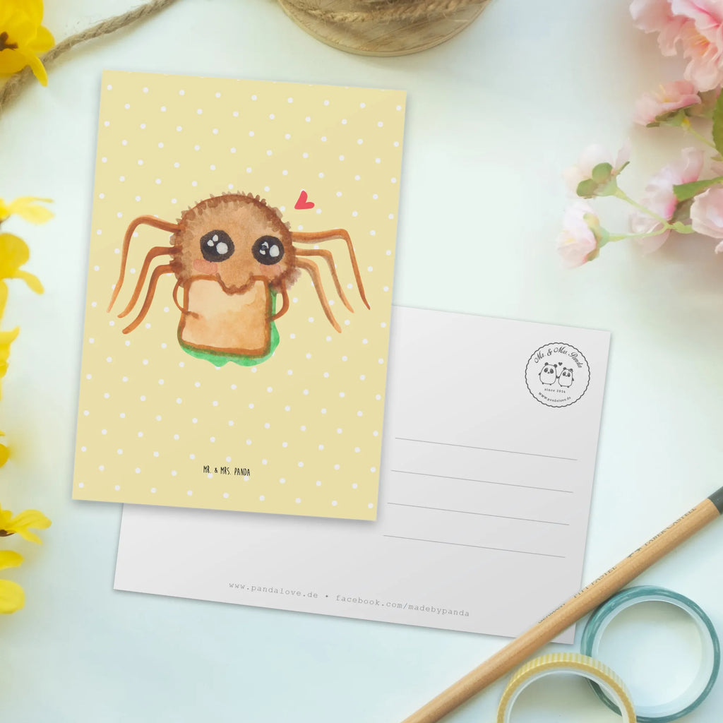 Postkarte Spinne Agathe Sandwich Postkarte, Karte, Geschenkkarte, Grußkarte, Einladung, Ansichtskarte, Geburtstagskarte, Einladungskarte, Dankeskarte, Ansichtskarten, Einladung Geburtstag, Einladungskarten Geburtstag, Spinne Agathe, Spinne, Agathe, Videos, Merchandise, Glück, Mut, Hungrig, Verfressen, Lebensfreude, Alles wird gut, Hunger