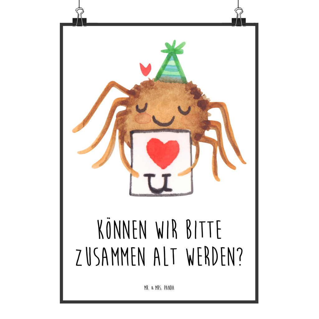 Poster Spinne Agathe Brief Poster, Wandposter, Bild, Wanddeko, Küchenposter, Kinderposter, Wanddeko Bild, Raumdekoration, Wanddekoration, Handgemaltes Poster, Mr. & Mrs. Panda Poster, Designposter, Kunstdruck, Posterdruck, Spinne Agathe, Spinne, Agathe, Videos, Merchandise, Liebesbeweis, Ich Liebe dich, Heiratsantrag, Verliebt, Liebespaar, Liebesgeschenk, Treuebeweis, Treuetest