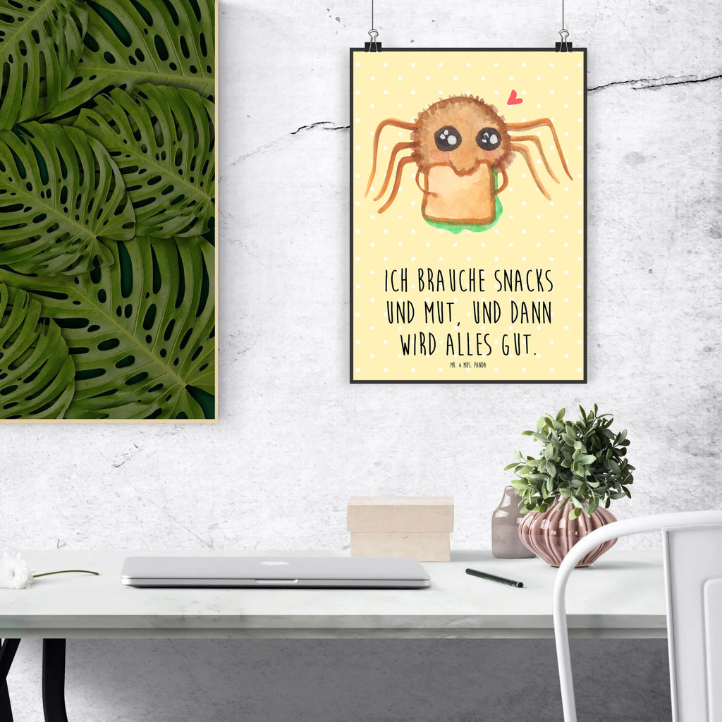 Poster Spinne Agathe Sandwich Poster, Wandposter, Bild, Wanddeko, Küchenposter, Kinderposter, Wanddeko Bild, Raumdekoration, Wanddekoration, Handgemaltes Poster, Mr. & Mrs. Panda Poster, Designposter, Kunstdruck, Posterdruck, Spinne Agathe, Spinne, Agathe, Videos, Merchandise, Glück, Mut, Hungrig, Verfressen, Lebensfreude, Alles wird gut, Hunger