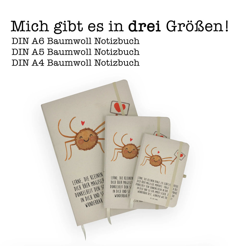 Baumwoll Notizbuch Spinne Agathe Motivation Notizen, Eintragebuch, Tagebuch, Notizblock, Adressbuch, Journal, Kladde, Skizzenbuch, Notizheft, Schreibbuch, Schreibheft, Spinne Agathe, Spinne, Agathe, Videos, Merchandise, Motivation, Glück, Liebe, Vertrauen, Dankeschön