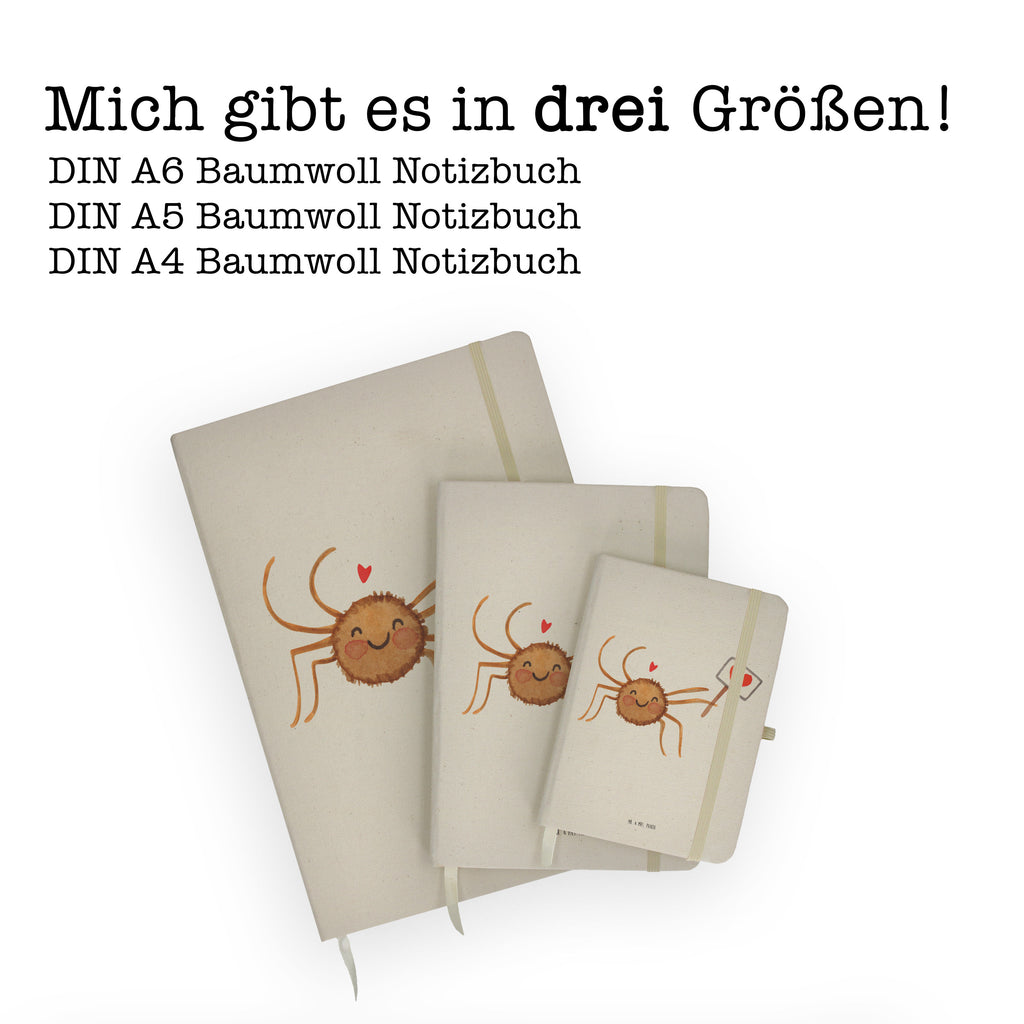 Baumwoll Notizbuch Spinne Agathe Motivation Notizen, Eintragebuch, Tagebuch, Notizblock, Adressbuch, Journal, Kladde, Skizzenbuch, Notizheft, Schreibbuch, Schreibheft, Spinne Agathe, Spinne, Agathe, Videos, Merchandise, Motivation, Glück, Liebe, Vertrauen, Dankeschön