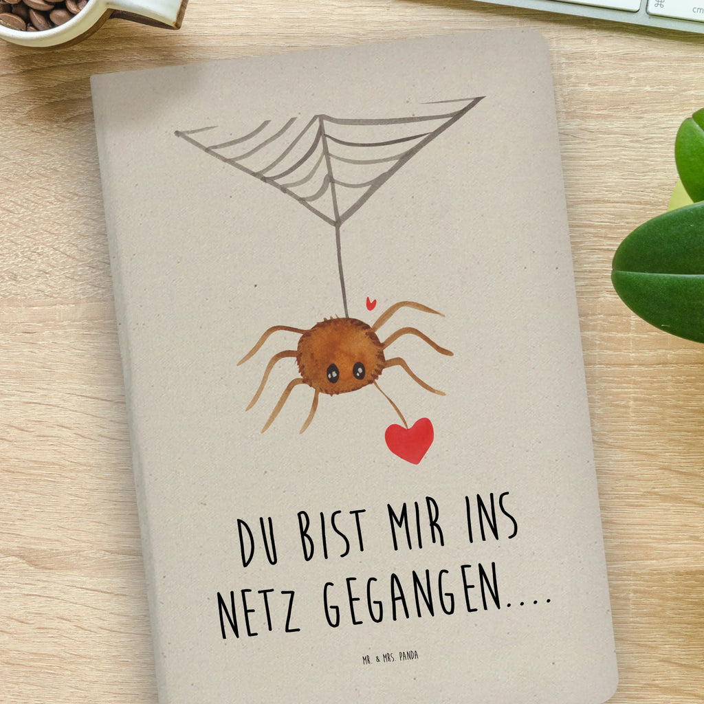 Baumwoll Notizbuch Spinne Agathe Liebe Notizen, Eintragebuch, Tagebuch, Notizblock, Adressbuch, Journal, Kladde, Skizzenbuch, Notizheft, Schreibbuch, Schreibheft, Spinne Agathe, Spinne, Agathe, Videos, Merchandise, Liebe, Verliebt, Liebesbeweis, Liebesgeschenk