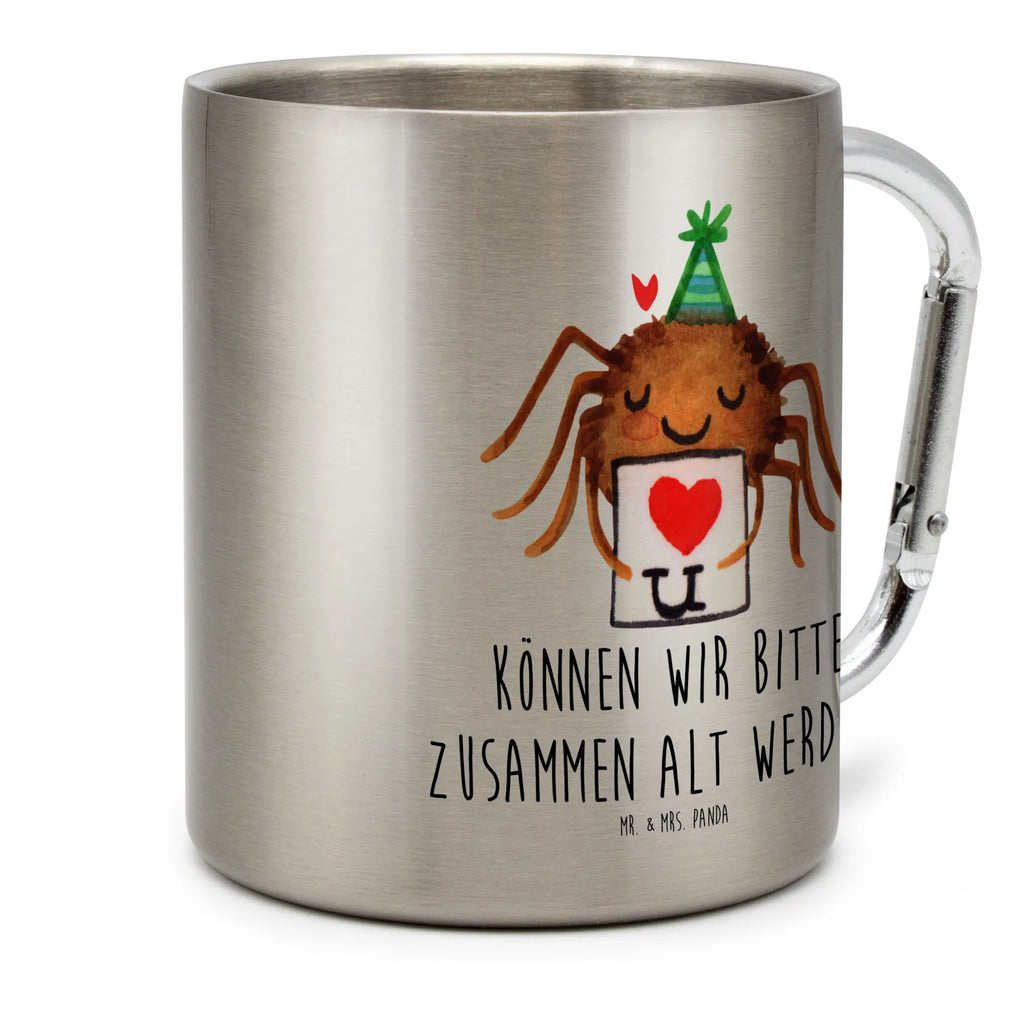 Edelstahlbecher Spinne Agathe Brief Edelstahltasse, Karabiner, Edelstahlbecher, Outdoor, Camping, Tasse, Becher, Spinne Agathe, Spinne, Agathe, Videos, Merchandise, Liebesbeweis, Ich Liebe dich, Heiratsantrag, Verliebt, Liebespaar, Liebesgeschenk, Treuebeweis, Treuetest