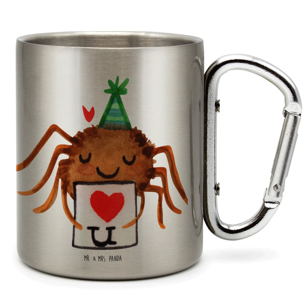 Edelstahlbecher Spinne Agathe Brief Edelstahltasse, Karabiner, Edelstahlbecher, Outdoor, Camping, Tasse, Becher, Spinne Agathe, Spinne, Agathe, Videos, Merchandise, Liebesbeweis, Ich Liebe dich, Heiratsantrag, Verliebt, Liebespaar, Liebesgeschenk, Treuebeweis, Treuetest