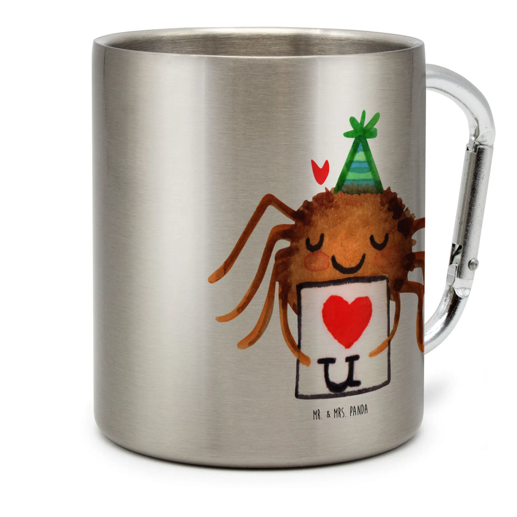 Edelstahlbecher Spinne Agathe Brief Edelstahltasse, Karabiner, Edelstahlbecher, Outdoor, Camping, Tasse, Becher, Spinne Agathe, Spinne, Agathe, Videos, Merchandise, Liebesbeweis, Ich Liebe dich, Heiratsantrag, Verliebt, Liebespaar, Liebesgeschenk, Treuebeweis, Treuetest