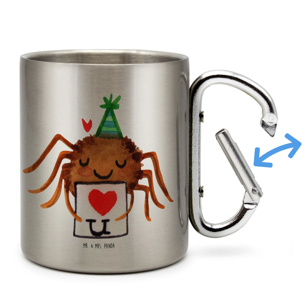 Edelstahlbecher Spinne Agathe Brief Edelstahltasse, Karabiner, Edelstahlbecher, Outdoor, Camping, Tasse, Becher, Spinne Agathe, Spinne, Agathe, Videos, Merchandise, Liebesbeweis, Ich Liebe dich, Heiratsantrag, Verliebt, Liebespaar, Liebesgeschenk, Treuebeweis, Treuetest