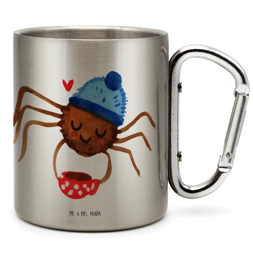 Edelstahlbecher Spinne Agathe Kaffee Edelstahltasse, Karabiner, Edelstahlbecher, Outdoor, Camping, Tasse, Becher, Spinne Agathe, Spinne, Agathe, Videos, Merchandise, Kaffee, Morgen, Morgenmuffel, Lebensweisheiten, Weiser Spruch