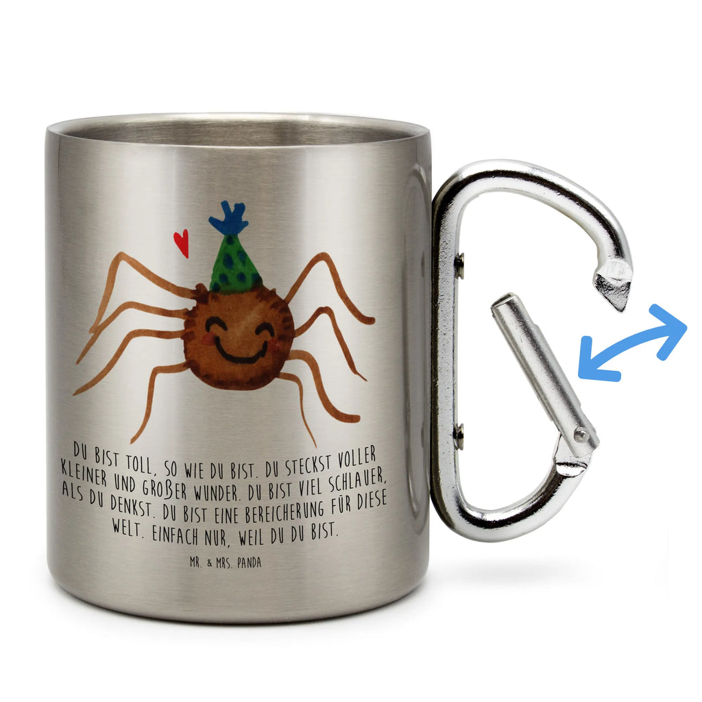 Edelstahlbecher Spinne Agathe Party Edelstahltasse, Karabiner, Edelstahlbecher, Outdoor, Camping, Tasse, Becher, Spinne Agathe, Spinne, Agathe, Videos, Merchandise, Selbstliebe, Wunder, Motivation, Glück