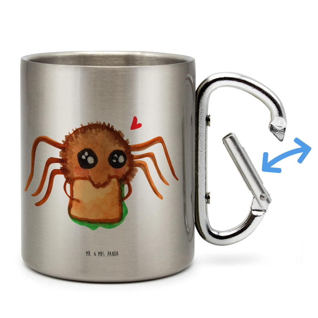 Edelstahlbecher Spinne Agathe Sandwich Edelstahltasse, Karabiner, Edelstahlbecher, Outdoor, Camping, Tasse, Becher, Spinne Agathe, Spinne, Agathe, Videos, Merchandise, Glück, Mut, Hungrig, Verfressen, Lebensfreude, Alles wird gut, Hunger