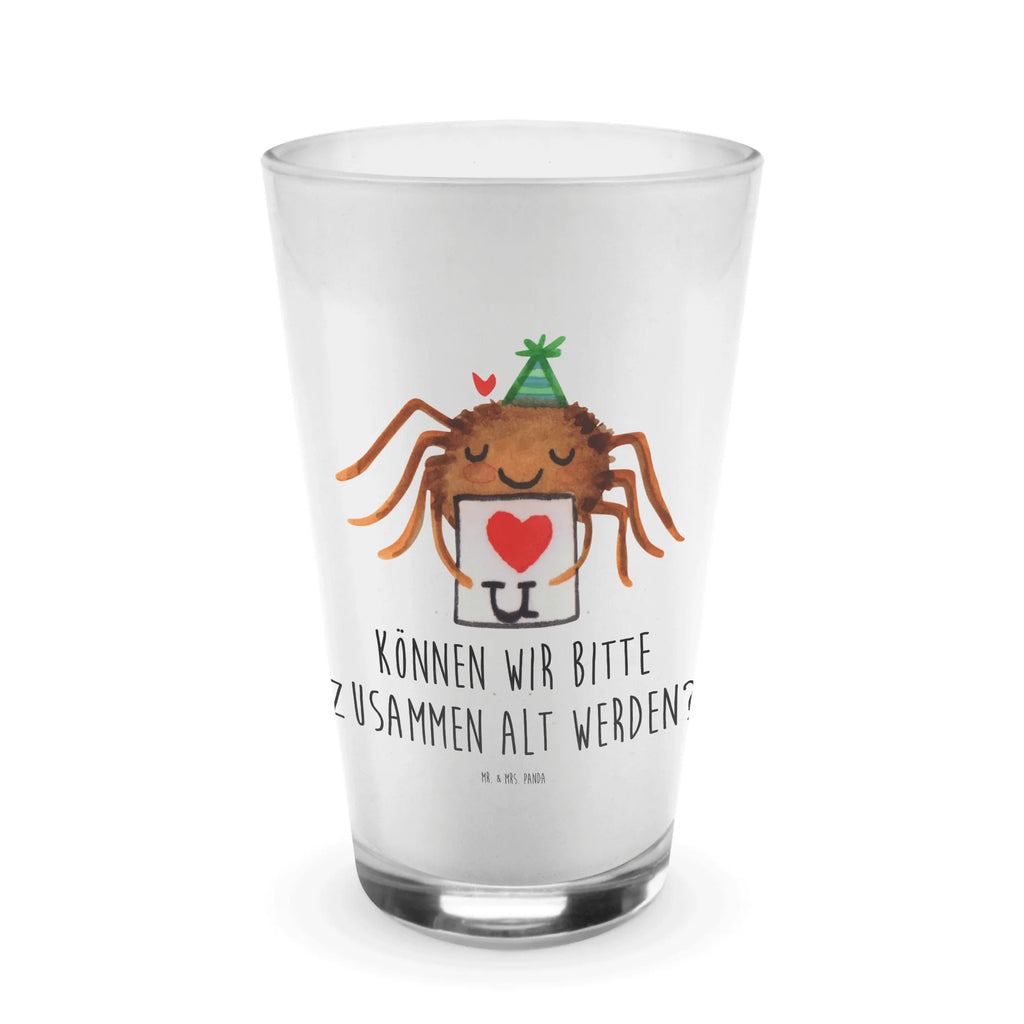 Glas Spinne Agathe Brief Cappuccino Glas, Glas, Cappuccino Tasse, Latte Macchiato, Spinne Agathe, Spinne, Agathe, Videos, Merchandise, Liebesbeweis, Ich Liebe dich, Heiratsantrag, Verliebt, Liebespaar, Liebesgeschenk, Treuebeweis, Treuetest