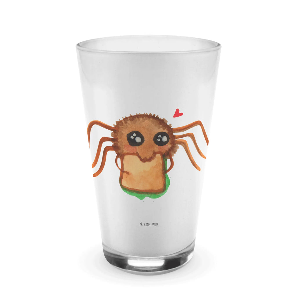 Glas Spinne Agathe Sandwich Cappuccino Glas, Glas, Cappuccino Tasse, Latte Macchiato, Spinne Agathe, Spinne, Agathe, Videos, Merchandise, Glück, Mut, Hungrig, Verfressen, Lebensfreude, Alles wird gut, Hunger