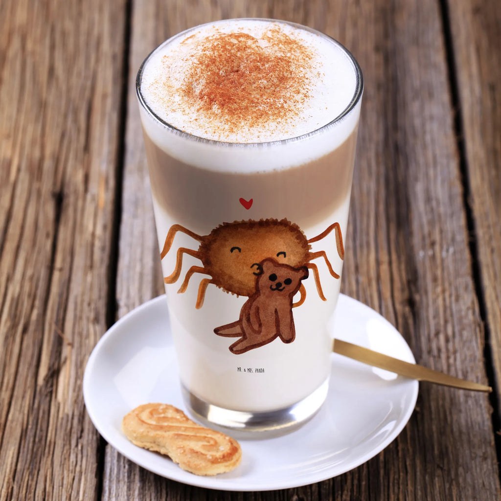 Glas Spinne Agathe Teddy Cappuccino Glas, Glas, Cappuccino Tasse, Latte Macchiato, Spinne Agathe, Spinne, Agathe, Videos, Merchandise, Freundschaft, Liebesgeschenk, Verliebt, Liebesbeweis, Teddy, Treue, Miteinander, Dankeschön