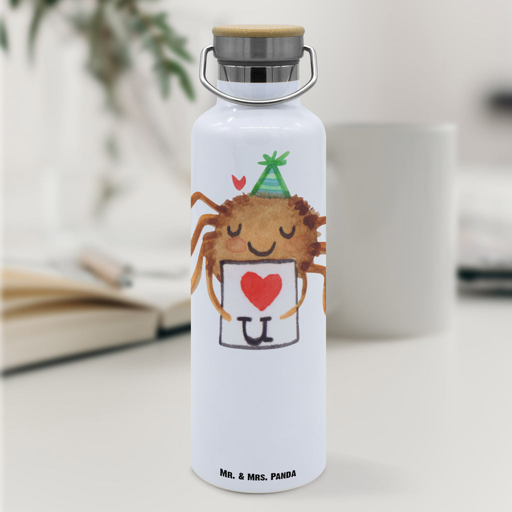 Trinkflasche Spinne Agathe Brief Thermosflasche, Isolierflasche, Edelstahl, Trinkflasche, isoliert, Wamrhaltefunktion, Sportflasche, Flasche zum Sport, Sportlerflasche, Spinne Agathe, Spinne, Agathe, Videos, Merchandise, Liebesbeweis, Ich Liebe dich, Heiratsantrag, Verliebt, Liebespaar, Liebesgeschenk, Treuebeweis, Treuetest