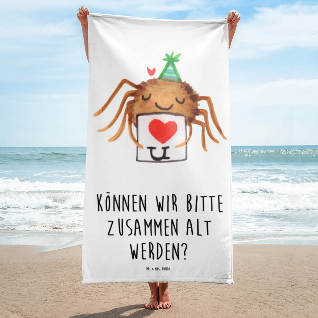 XL Badehandtuch Spinne Agathe Brief Handtuch, Badetuch, Duschtuch, Strandtuch, Saunatuch, Spinne Agathe, Spinne, Agathe, Videos, Merchandise, Liebesbeweis, Ich Liebe dich, Heiratsantrag, Verliebt, Liebespaar, Liebesgeschenk, Treuebeweis, Treuetest