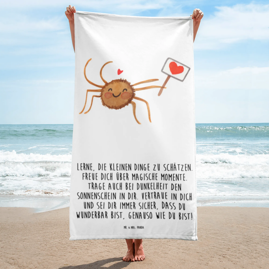 XL Badehandtuch Spinne Agathe Motivation Handtuch, Badetuch, Duschtuch, Strandtuch, Saunatuch, Spinne Agathe, Spinne, Agathe, Videos, Merchandise, Motivation, Glück, Liebe, Vertrauen, Dankeschön