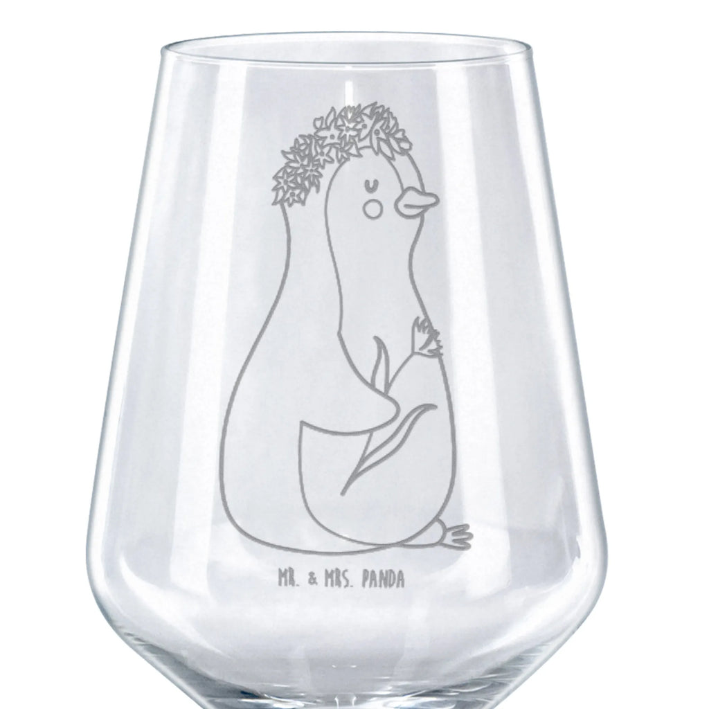 Rotwein Glas Pinguin Blumenkranz Rotweinglas, Weinglas, Rotwein Glas, Weinglas mit Gravur, Geschenk für Weinliebhaber, Spülmaschinenfeste Weingläser, Hochwertige Weinaccessoires, Pinguin, Pinguine, Blumenkranz, Universum, Leben, Wünsche, Ziele, Lebensziele, Motivation, Lebenslust, Liebeskummer, Geschenkidee