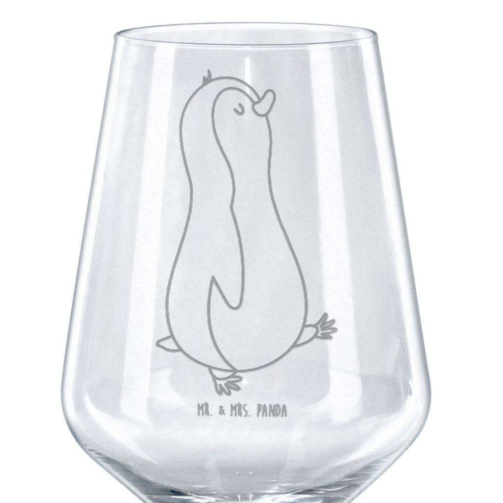 Rotwein Glas Pinguin marschierend Rotweinglas, Weinglas, Rotwein Glas, Weinglas mit Gravur, Geschenk für Weinliebhaber, Spülmaschinenfeste Weingläser, Hochwertige Weinaccessoires, Pinguin, Pinguine, Frühaufsteher, Langschläfer, Bruder, Schwester, Familie