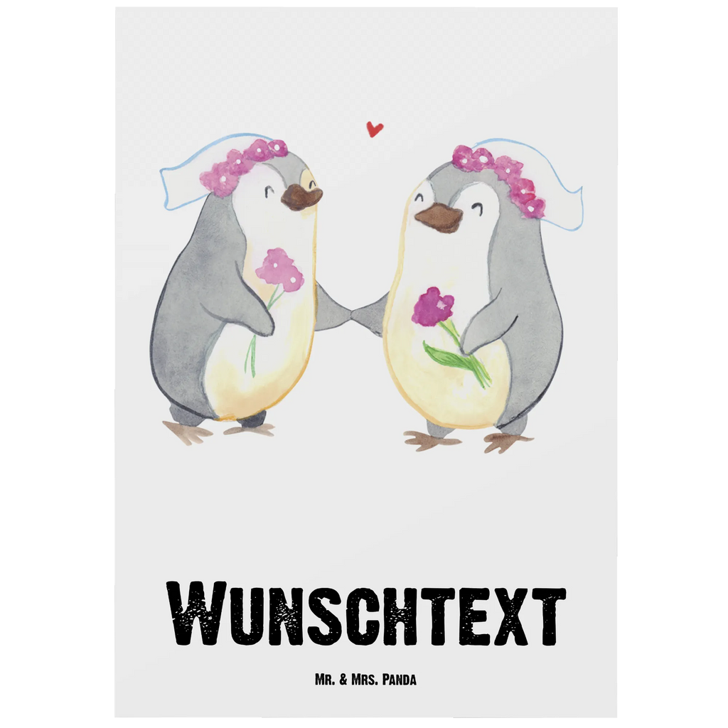 Personalisierte Postkarte Pinguin Pärchen Lesbian Pride Postkarte mit Namen, Postkarte bedrucken, Postkarte mit Wunschtext, Postkarte personalisierbar, Geschenkkarte mit Namen, Grußkarte mit Namen, Karte mit Namen, Einladung mit Namen, Ansichtskarte mit Namen, Geschenkkarte mit Wunschtext, Grußkarte mit Wunschtext, Karte mit Wunschtext, Einladung mit Wunschtext, Ansichtskarte mit Wunschtext, Hochzeit, Hochzeitsgeschenk, Ehe, Hochzeitsfeier, Trauung, Trauungsgeschenk, Hochzeitskarte, Verlobungsfeier, Verlobungsgeschenk, Hochzeitsgeschenkideen, Hochzeitsgeschenke für Brautpaar, Gleichgeschlechtliche Hochzeit