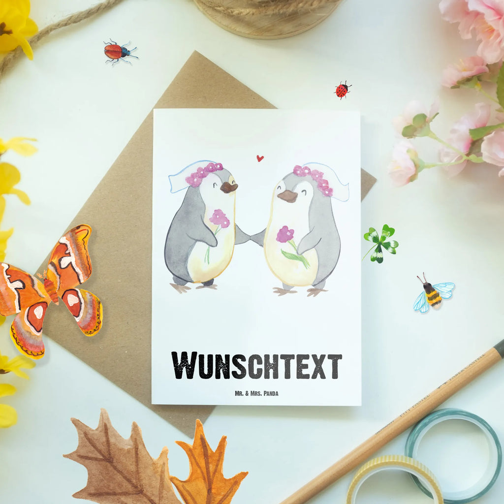 Personalisierte Grußkarte Pinguin Pärchen Lesbian Pride Personalisierte Grußkarte, Personalisiertere Klappkarte, Personalisierte Einladungskarte, Personalisierte Glückwunschkarte, Personalisierte Hochzeitskarte, Personalisierte Geburtstagskarte, Grußkarte mit Namen, Grußkarte selber drucken, Grußkarte selbst gestalten, Grußkarte mit persönlichen Nachrichten, Grußkarte als Geldgeschenk, Grußkarten personalisiert, Personalisierte Karte, Hochzeit, Hochzeitsgeschenk, Ehe, Hochzeitsfeier, Trauung, Trauungsgeschenk, Hochzeitskarte, Verlobungsfeier, Verlobungsgeschenk, Hochzeitsgeschenkideen, Hochzeitsgeschenke für Brautpaar, Gleichgeschlechtliche Hochzeit