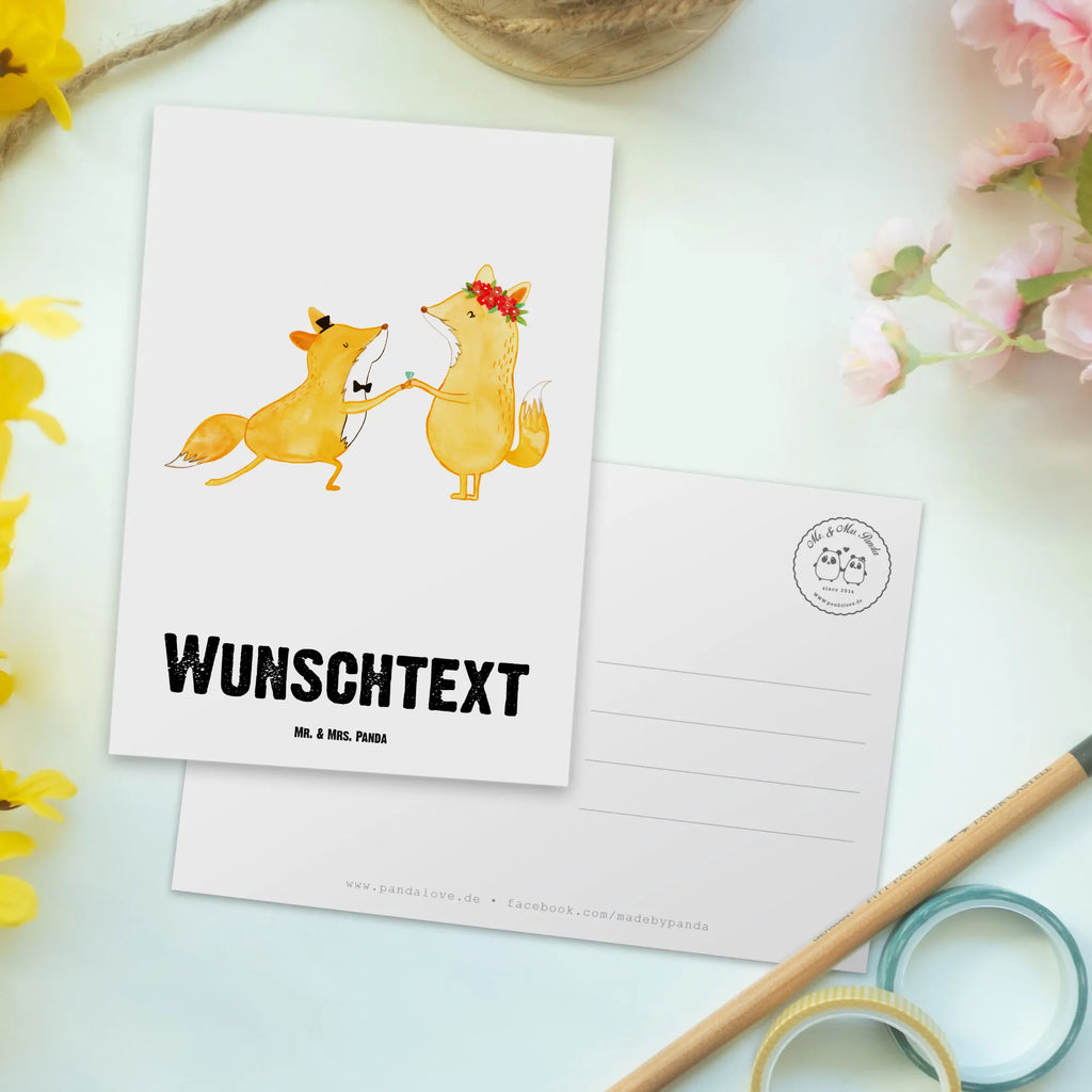 Personalisierte Postkarte Füchse Hochzeit Postkarte mit Namen, Postkarte bedrucken, Postkarte mit Wunschtext, Postkarte personalisierbar, Geschenkkarte mit Namen, Grußkarte mit Namen, Karte mit Namen, Einladung mit Namen, Ansichtskarte mit Namen, Geschenkkarte mit Wunschtext, Grußkarte mit Wunschtext, Karte mit Wunschtext, Einladung mit Wunschtext, Ansichtskarte mit Wunschtext, Hochzeit, Hochzeitsgeschenk, Ehe, Hochzeitsfeier, Trauung, Trauungsgeschenk, Hochzeitskarte, Verlobungsfeier, Verlobungsgeschenk, Hochzeitsgeschenkideen, Hochzeitsgeschenke für Brautpaar