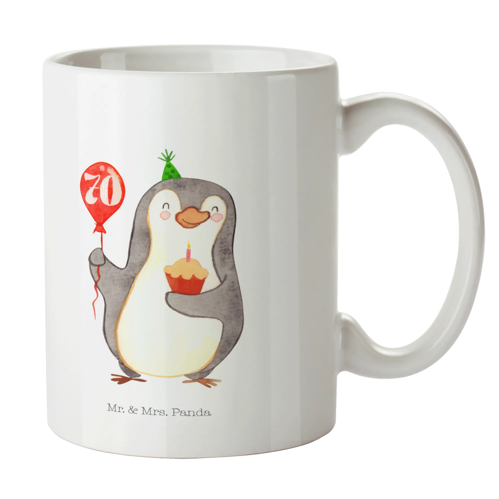 Tasse 70. Geburtstag Pinguin Luftballon Tasse, Kaffeetasse, Teetasse, Becher, Kaffeebecher, Teebecher, Keramiktasse, Porzellantasse, Büro Tasse, Geschenk Tasse, Tasse Sprüche, Tasse Motive, Kaffeetassen, Tasse bedrucken, Designer Tasse, Cappuccino Tassen, Schöne Teetassen, Geburtstag, Geburtstagsgeschenk, Geschenk, Pinguin, Geburtstage, Happy Birthday, Geburtstagsfeier