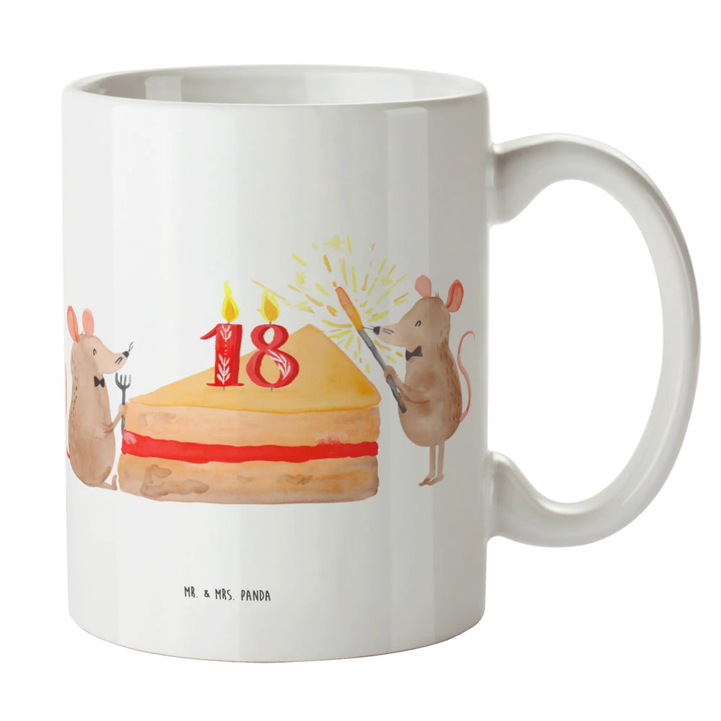 Tasse 18. Geburtstag Mäuse Kuchen Tasse, Kaffeetasse, Teetasse, Becher, Kaffeebecher, Teebecher, Keramiktasse, Porzellantasse, Büro Tasse, Geschenk Tasse, Tasse Sprüche, Tasse Motive, Kaffeetassen, Tasse bedrucken, Designer Tasse, Cappuccino Tassen, Schöne Teetassen, Geburtstag, Geburtstagsgeschenk, Geschenk, Maus, Geburtstage, Happy Birthday, Geburtstagsfeier