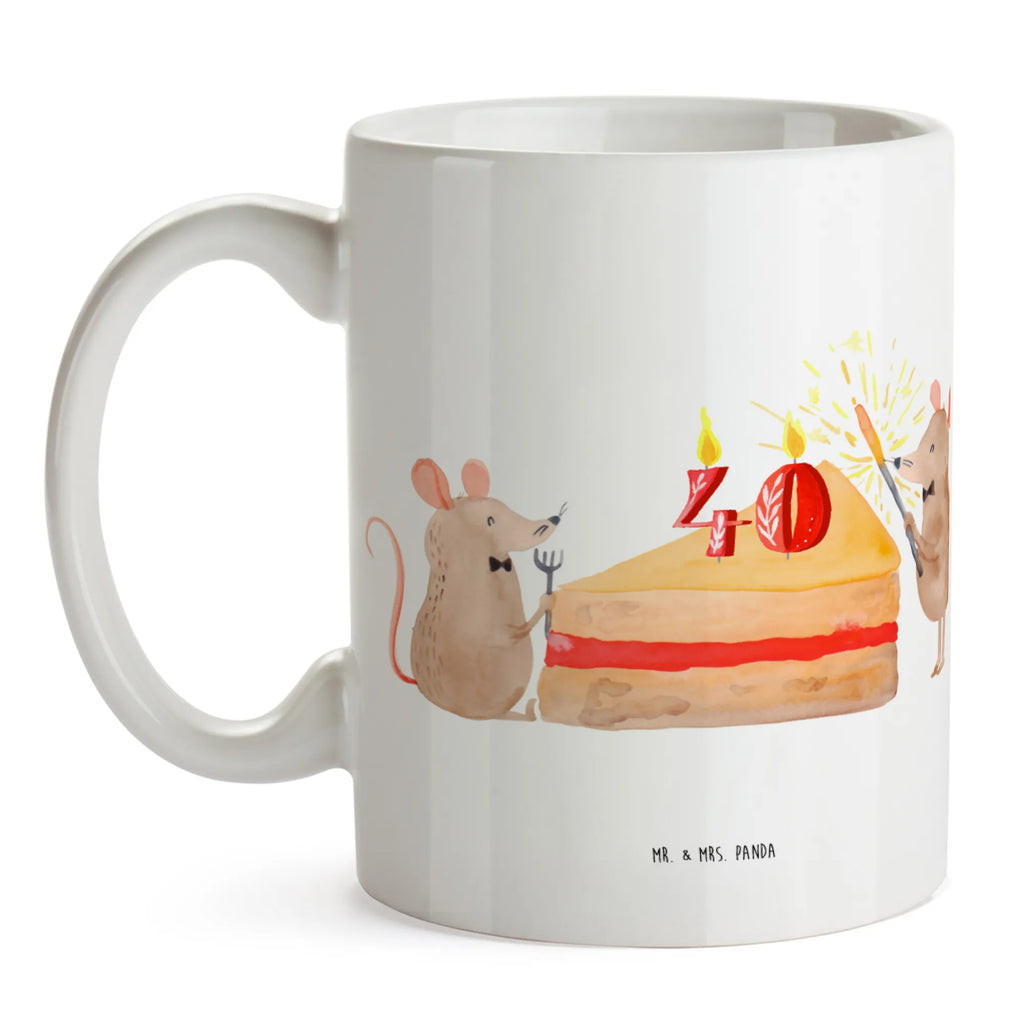 Tasse 40. Geburtstag Mäuse Kuchen Tasse, Kaffeetasse, Teetasse, Becher, Kaffeebecher, Teebecher, Keramiktasse, Porzellantasse, Büro Tasse, Geschenk Tasse, Tasse Sprüche, Tasse Motive, Kaffeetassen, Tasse bedrucken, Designer Tasse, Cappuccino Tassen, Schöne Teetassen, Geburtstag, Geburtstagsgeschenk, Geschenk, Maus, Geburtstage, Happy Birthday, Geburtstagsfeier