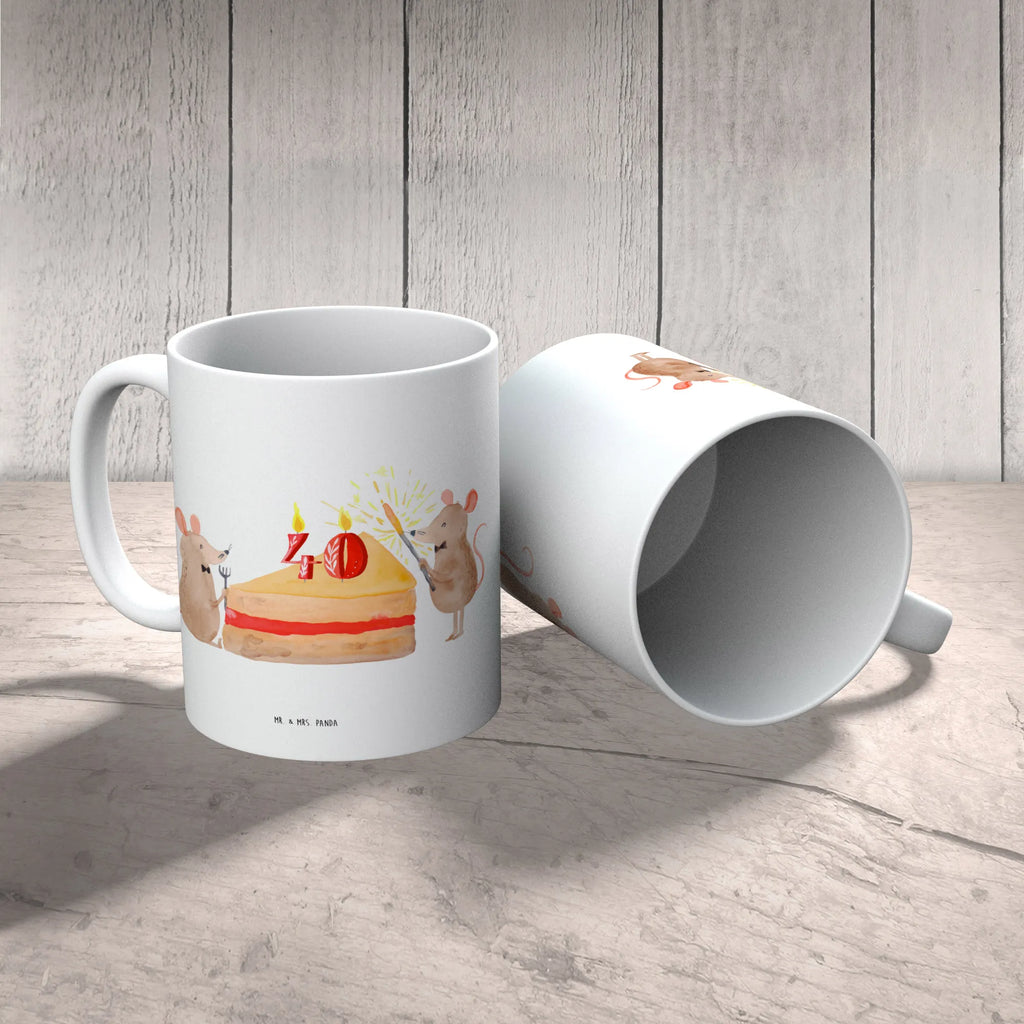 Tasse 40. Geburtstag Mäuse Kuchen Tasse, Kaffeetasse, Teetasse, Becher, Kaffeebecher, Teebecher, Keramiktasse, Porzellantasse, Büro Tasse, Geschenk Tasse, Tasse Sprüche, Tasse Motive, Kaffeetassen, Tasse bedrucken, Designer Tasse, Cappuccino Tassen, Schöne Teetassen, Geburtstag, Geburtstagsgeschenk, Geschenk, Maus, Geburtstage, Happy Birthday, Geburtstagsfeier