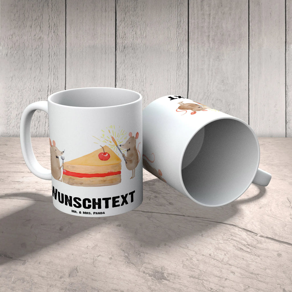 Personalisierte Tasse Mäuse Kuchen Personalisierte Tasse, Namenstasse, Wunschname, Personalisiert, Tasse, Namen, Drucken, Tasse mit Namen, Geburtstag, Geburtstagsgeschenk, Geschenk, Kuchen, Maus, Mäuse, Party, Leben, Glück