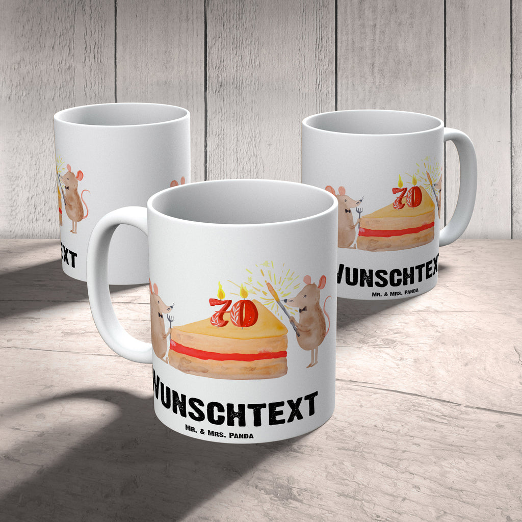 Personalisierte Tasse 70. Geburtstag Mäuse Kuchen Personalisierte Tasse, Namenstasse, Wunschname, Personalisiert, Tasse, Namen, Drucken, Tasse mit Namen, Geburtstag, Geburtstagsgeschenk, Geschenk, Maus, Geburtstage, Happy Birthday, Geburtstagsfeier