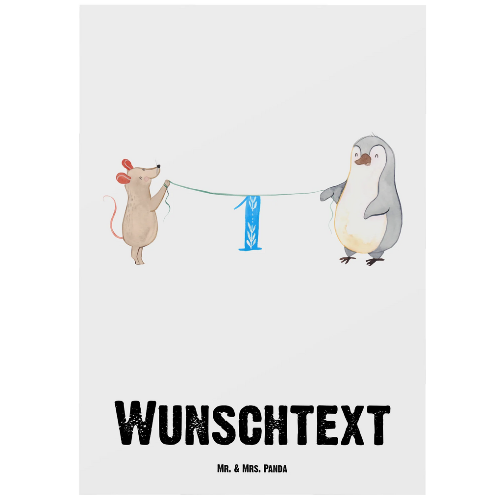 Personalisierte Postkarte 1. Geburtstag Maus Pinguin Postkarte mit Namen, Postkarte bedrucken, Postkarte mit Wunschtext, Postkarte personalisierbar, Geschenkkarte mit Namen, Grußkarte mit Namen, Karte mit Namen, Einladung mit Namen, Ansichtskarte mit Namen, Geschenkkarte mit Wunschtext, Grußkarte mit Wunschtext, Karte mit Wunschtext, Einladung mit Wunschtext, Ansichtskarte mit Wunschtext, Geburtstag, Geburtstagsgeschenk, Geschenk, Party, Feiern, Torte, Kuchen