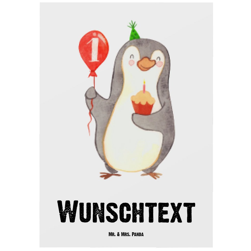 Personalisierte Postkarte 1. Geburtstag Pinguin Luftballon Postkarte mit Namen, Postkarte bedrucken, Postkarte mit Wunschtext, Postkarte personalisierbar, Geschenkkarte mit Namen, Grußkarte mit Namen, Karte mit Namen, Einladung mit Namen, Ansichtskarte mit Namen, Geschenkkarte mit Wunschtext, Grußkarte mit Wunschtext, Karte mit Wunschtext, Einladung mit Wunschtext, Ansichtskarte mit Wunschtext, Geburtstag, Geburtstagsgeschenk, Geschenk, Pinguin, Geburtstage, Happy Birthday, Geburtstagsfeier