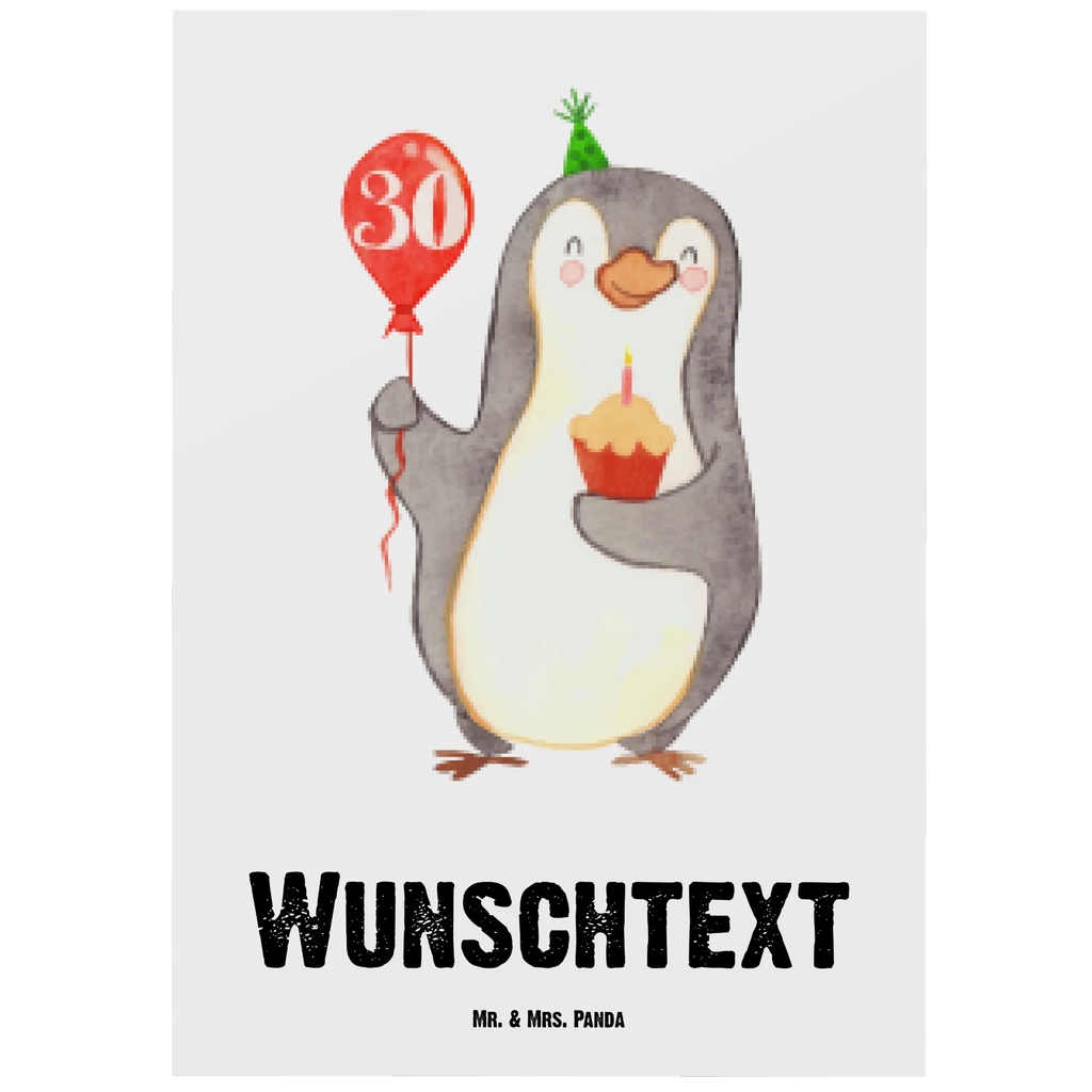 Personalisierte Postkarte 30. Geburtstag Pinguin Luftballon Postkarte mit Namen, Postkarte bedrucken, Postkarte mit Wunschtext, Postkarte personalisierbar, Geschenkkarte mit Namen, Grußkarte mit Namen, Karte mit Namen, Einladung mit Namen, Ansichtskarte mit Namen, Geschenkkarte mit Wunschtext, Grußkarte mit Wunschtext, Karte mit Wunschtext, Einladung mit Wunschtext, Ansichtskarte mit Wunschtext, Geburtstag, Geburtstagsgeschenk, Geschenk, Pinguin, Geburtstage, Happy Birthday, Geburtstagsfeier