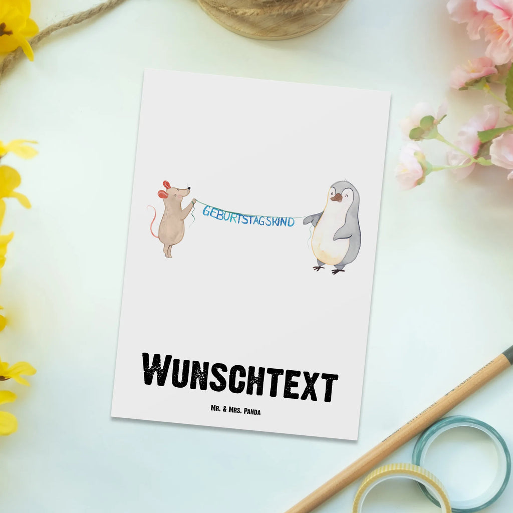 Personalisierte Postkarte Maus Pinguin Geburtstag Postkarte mit Namen, Postkarte bedrucken, Postkarte mit Wunschtext, Postkarte personalisierbar, Geschenkkarte mit Namen, Grußkarte mit Namen, Karte mit Namen, Einladung mit Namen, Ansichtskarte mit Namen, Geschenkkarte mit Wunschtext, Grußkarte mit Wunschtext, Karte mit Wunschtext, Einladung mit Wunschtext, Ansichtskarte mit Wunschtext, Geburtstag, Geburtstagsgeschenk, Geschenk, Maus, Pinguin, Geburtstage, Happy Birthday, Geburtstagsfeier