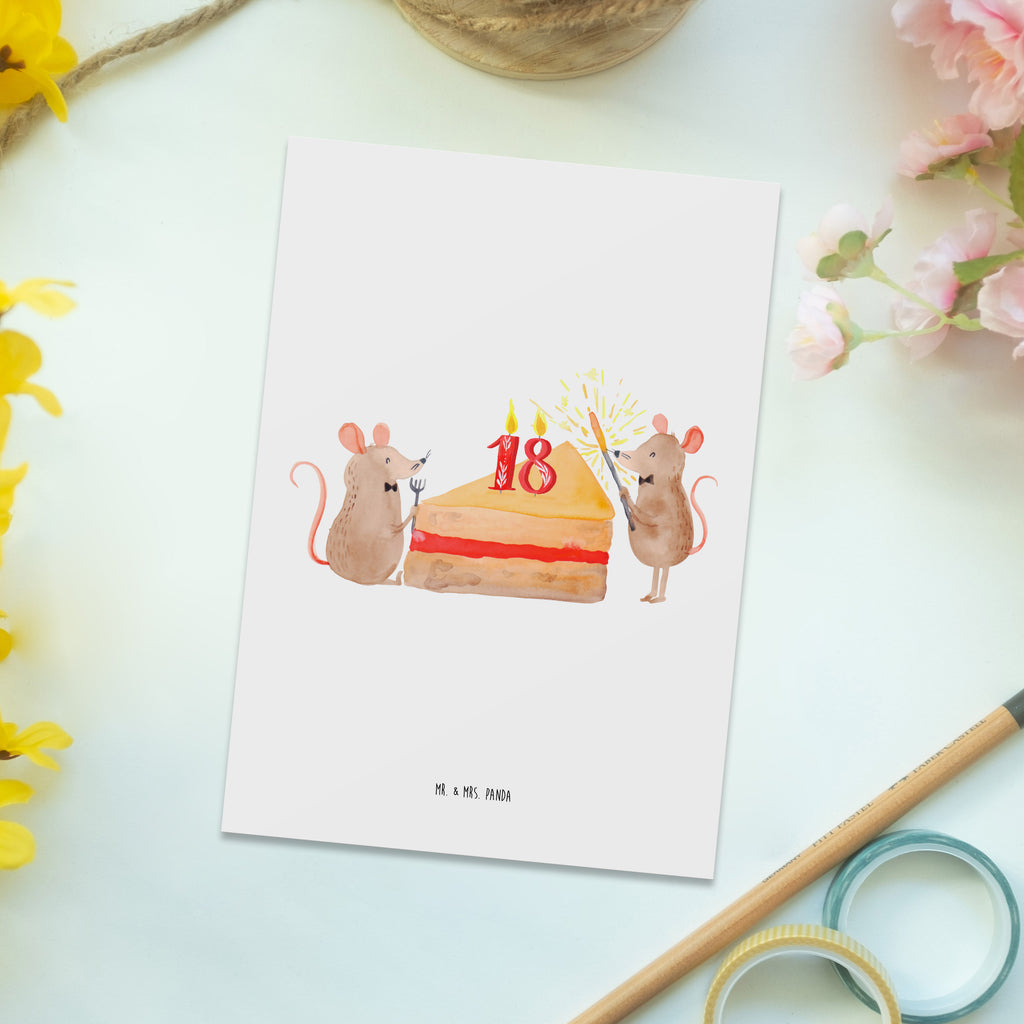 Postkarte 18. Geburtstag Mäuse Kuchen Postkarte, Karte, Geschenkkarte, Grußkarte, Einladung, Ansichtskarte, Geburtstagskarte, Einladungskarte, Dankeskarte, Ansichtskarten, Einladung Geburtstag, Einladungskarten Geburtstag, Geburtstag, Geburtstagsgeschenk, Geschenk, Maus, Geburtstage, Happy Birthday, Geburtstagsfeier