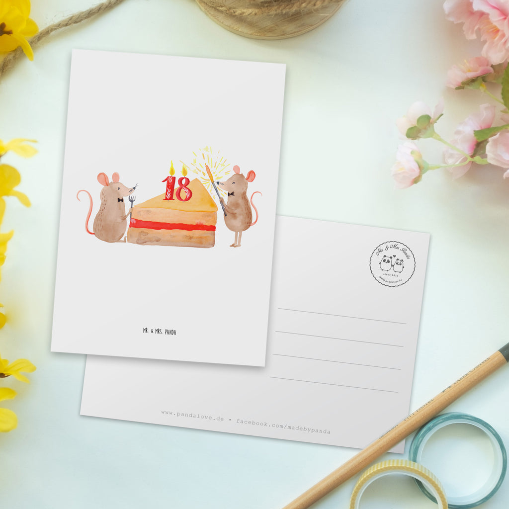 Postkarte 18. Geburtstag Mäuse Kuchen Postkarte, Karte, Geschenkkarte, Grußkarte, Einladung, Ansichtskarte, Geburtstagskarte, Einladungskarte, Dankeskarte, Ansichtskarten, Einladung Geburtstag, Einladungskarten Geburtstag, Geburtstag, Geburtstagsgeschenk, Geschenk, Maus, Geburtstage, Happy Birthday, Geburtstagsfeier