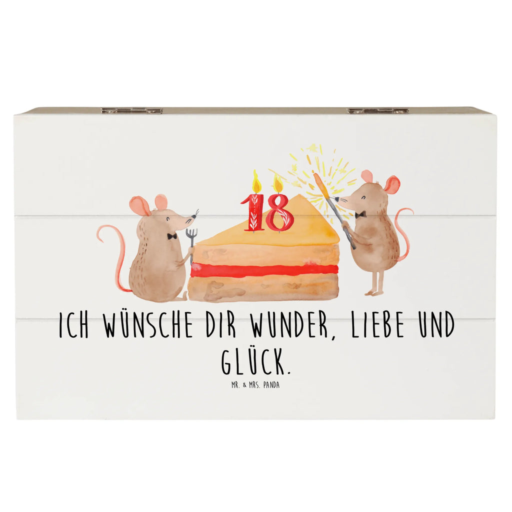 Holzkiste 18. Geburtstag Mäuse Kuchen Holzkiste, Kiste, Schatzkiste, Truhe, Schatulle, XXL, Erinnerungsbox, Erinnerungskiste, Dekokiste, Aufbewahrungsbox, Geschenkbox, Geschenkdose, Geburtstag, Geburtstagsgeschenk, Geschenk, Maus, Geburtstage, Happy Birthday, Geburtstagsfeier