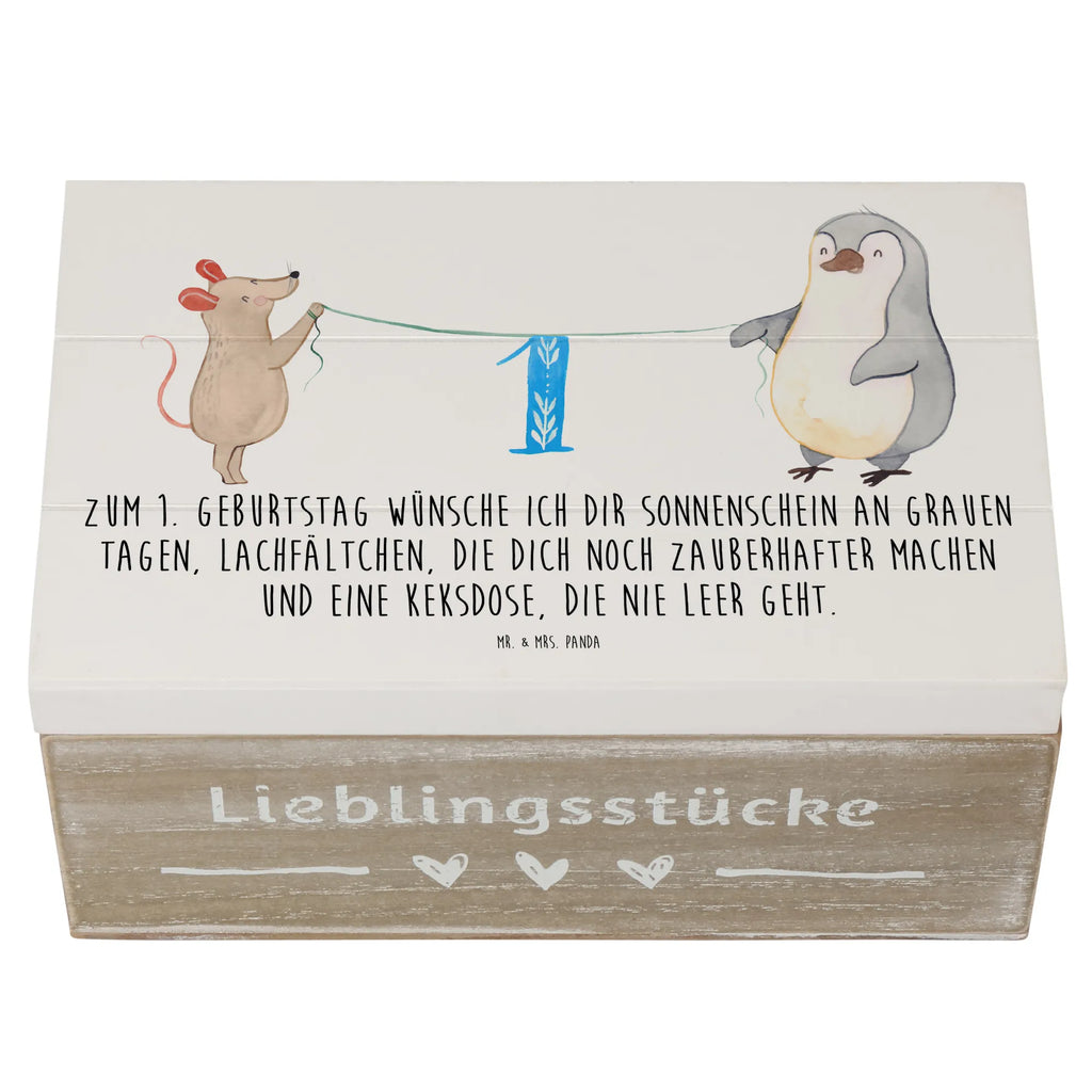 Holzkiste 1. Geburtstag Maus Pinguin Holzkiste, Kiste, Schatzkiste, Truhe, Schatulle, XXL, Erinnerungsbox, Erinnerungskiste, Dekokiste, Aufbewahrungsbox, Geschenkbox, Geschenkdose, Geburtstag, Geburtstagsgeschenk, Geschenk, Party, Feiern, Torte, Kuchen