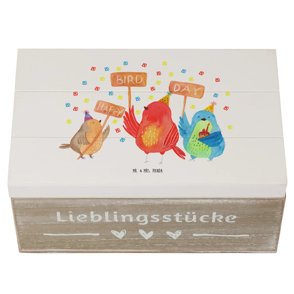 Holzkiste 80. Geburtstag Happy Bird Day Holzkiste, Kiste, Schatzkiste, Truhe, Schatulle, XXL, Erinnerungsbox, Erinnerungskiste, Dekokiste, Aufbewahrungsbox, Geschenkbox, Geschenkdose, Geburtstag, Geburtstagsgeschenk, Geschenk, zum, für, Feier, Mitbringsel