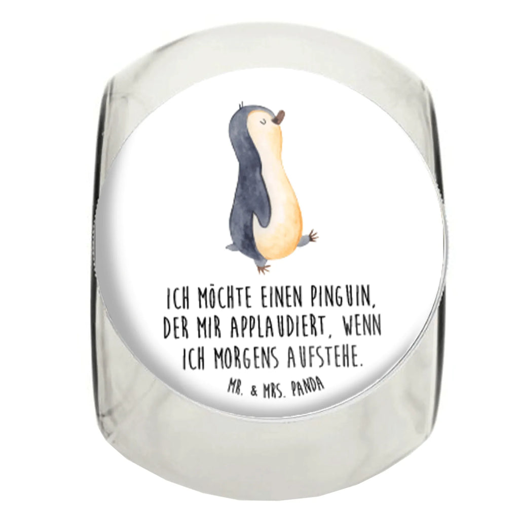 Bonbonglas Pinguin marschierend Vorratsdose, Vorratsbehälter, Süßigkeitenglas, Süßigkeitendose, Kaffeedose, Müslidose, Teedose, Keksbehälter, Keksedose, Glasdose, Glasbälter, Vorratsglas, Küchenbehälter, Aufbewahrungsdose, Aufbewahungsglas, Gewürzdose, Küchenorganizer, Snackdose, Pinguin, Pinguine, Frühaufsteher, Langschläfer, Bruder, Schwester, Familie