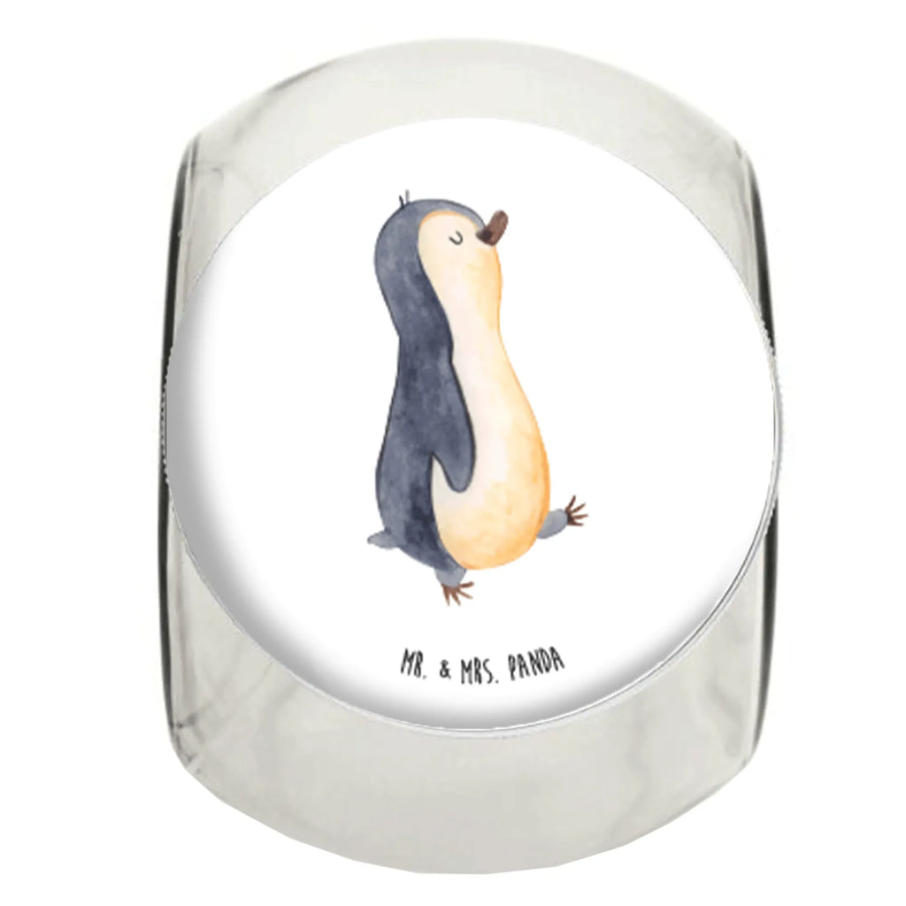 Bonbonglas Pinguin marschierend Vorratsdose, Vorratsbehälter, Süßigkeitenglas, Süßigkeitendose, Kaffeedose, Müslidose, Teedose, Keksbehälter, Keksedose, Glasdose, Glasbälter, Vorratsglas, Küchenbehälter, Aufbewahrungsdose, Aufbewahungsglas, Gewürzdose, Küchenorganizer, Snackdose, Pinguin, Pinguine, Frühaufsteher, Langschläfer, Bruder, Schwester, Familie