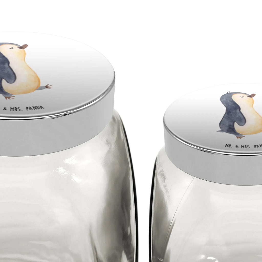 Bonbonglas Pinguin marschierend Vorratsdose, Vorratsbehälter, Süßigkeitenglas, Süßigkeitendose, Kaffeedose, Müslidose, Teedose, Keksbehälter, Keksedose, Glasdose, Glasbälter, Vorratsglas, Küchenbehälter, Aufbewahrungsdose, Aufbewahungsglas, Gewürzdose, Küchenorganizer, Snackdose, Pinguin, Pinguine, Frühaufsteher, Langschläfer, Bruder, Schwester, Familie