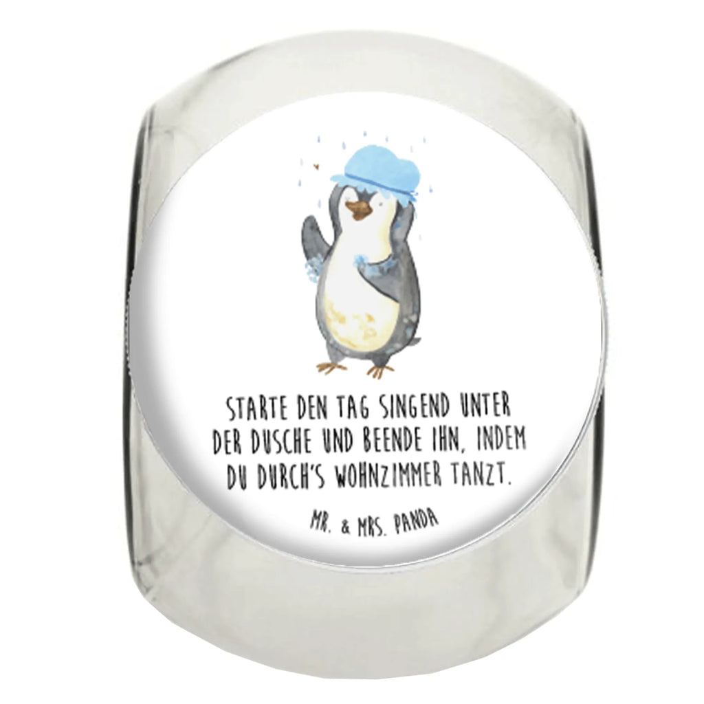 Bonbonglas Pinguin duscht Vorratsdose, Vorratsbehälter, Süßigkeitenglas, Süßigkeitendose, Kaffeedose, Müslidose, Teedose, Keksbehälter, Keksedose, Glasdose, Glasbälter, Vorratsglas, Küchenbehälter, Aufbewahrungsdose, Aufbewahungsglas, Gewürzdose, Küchenorganizer, Snackdose, Pinguin, Pinguine, Dusche, duschen, Lebensmotto, Motivation, Neustart, Neuanfang, glücklich sein