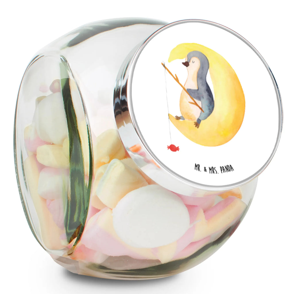 Bonbonglas Pinguin Mond Vorratsdose, Vorratsbehälter, Süßigkeitenglas, Süßigkeitendose, Kaffeedose, Müslidose, Teedose, Keksbehälter, Keksedose, Glasdose, Glasbälter, Vorratsglas, Küchenbehälter, Aufbewahrungsdose, Aufbewahungsglas, Gewürzdose, Küchenorganizer, Snackdose, Pinguin, Pinguine, Spruch, schlafen, Nachtruhe, Einschlafen, Schlafzimmer, Schlafstörungen, Gästezimmer