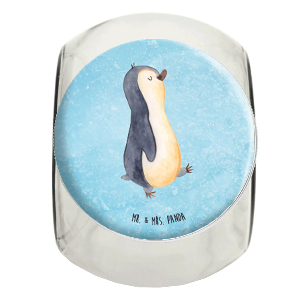 Bonbonglas Pinguin marschierend Vorratsdose, Vorratsbehälter, Süßigkeitenglas, Süßigkeitendose, Kaffeedose, Müslidose, Teedose, Keksbehälter, Keksedose, Glasdose, Glasbälter, Vorratsglas, Küchenbehälter, Aufbewahrungsdose, Aufbewahungsglas, Gewürzdose, Küchenorganizer, Snackdose, Pinguin, Pinguine, Frühaufsteher, Langschläfer, Bruder, Schwester, Familie