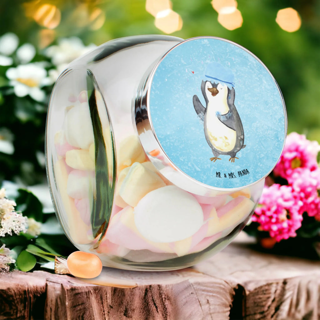 Bonbonglas Pinguin duscht Vorratsdose, Vorratsbehälter, Süßigkeitenglas, Süßigkeitendose, Kaffeedose, Müslidose, Teedose, Keksbehälter, Keksedose, Glasdose, Glasbälter, Vorratsglas, Küchenbehälter, Aufbewahrungsdose, Aufbewahungsglas, Gewürzdose, Küchenorganizer, Snackdose, Pinguin, Pinguine, Dusche, duschen, Lebensmotto, Motivation, Neustart, Neuanfang, glücklich sein